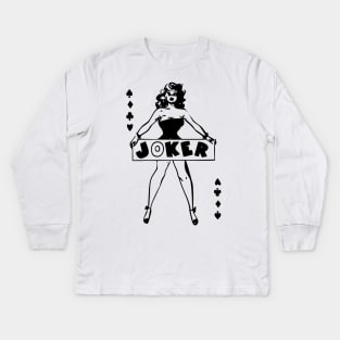 Poker Cards Lady Kids Long Sleeve T-Shirt